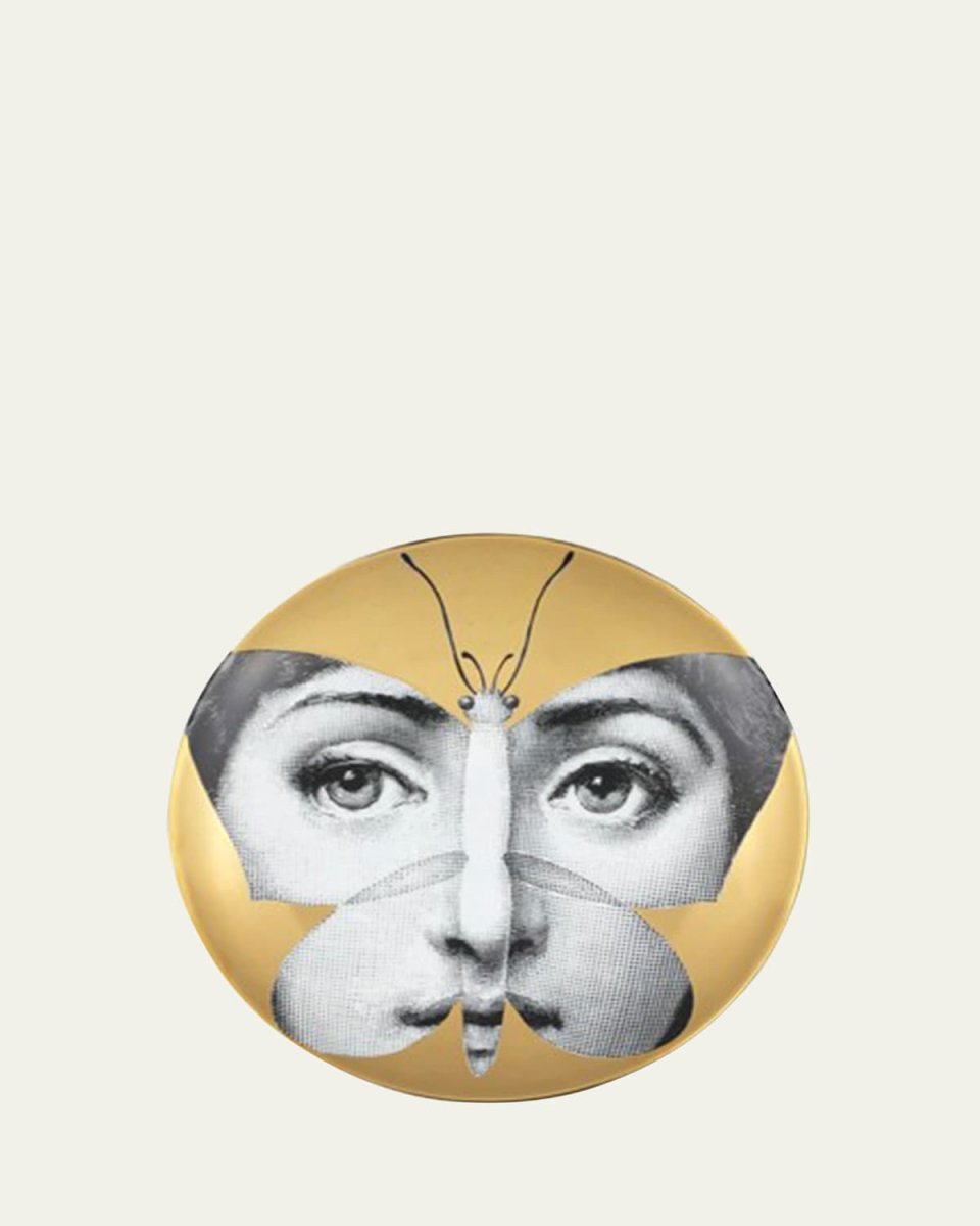 Tema E Variazioni n. 96 Butterfly Face Gold Wall Plate